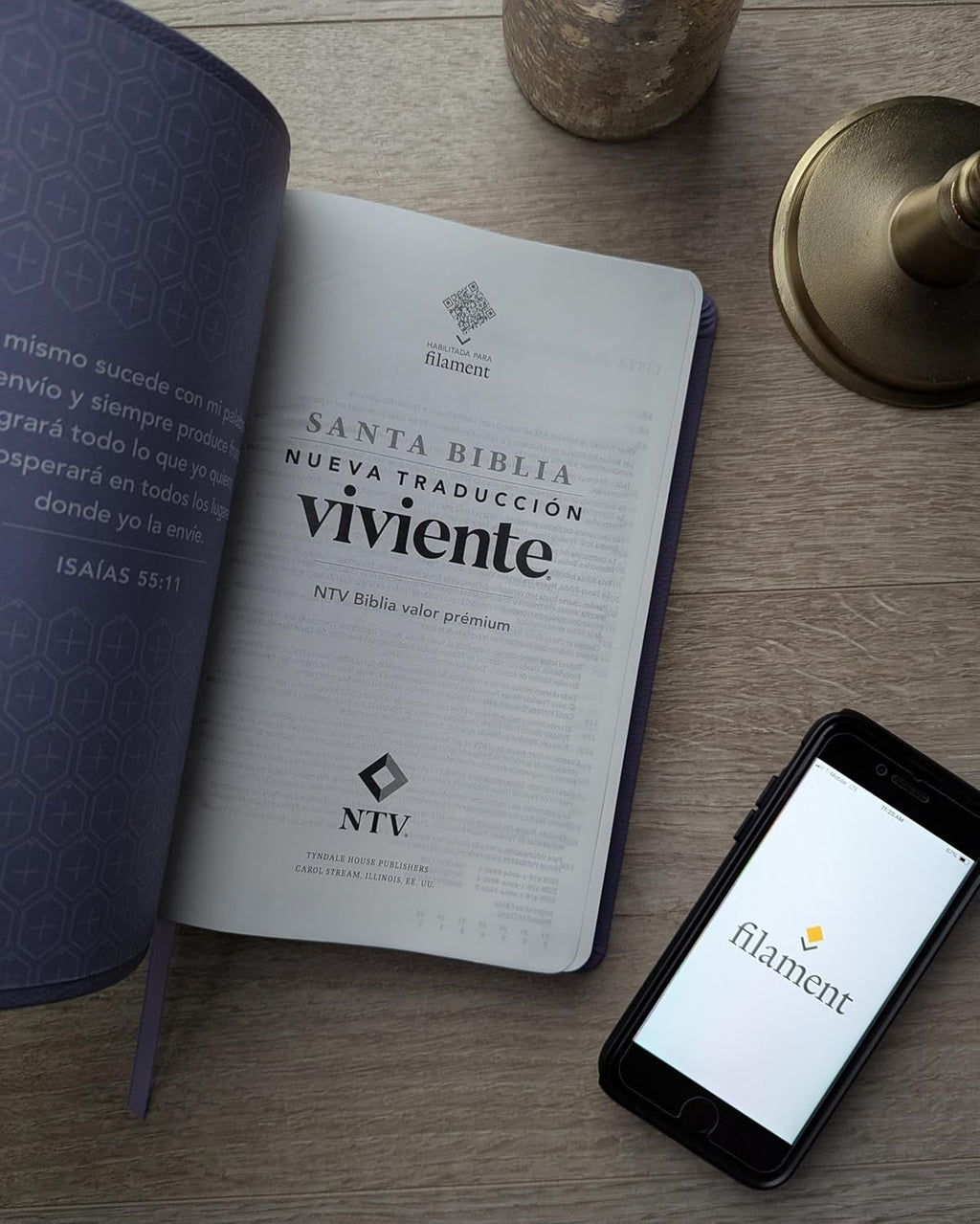 Biblia valor prémium NTV con Filament (SentiPiel, Púrpura)