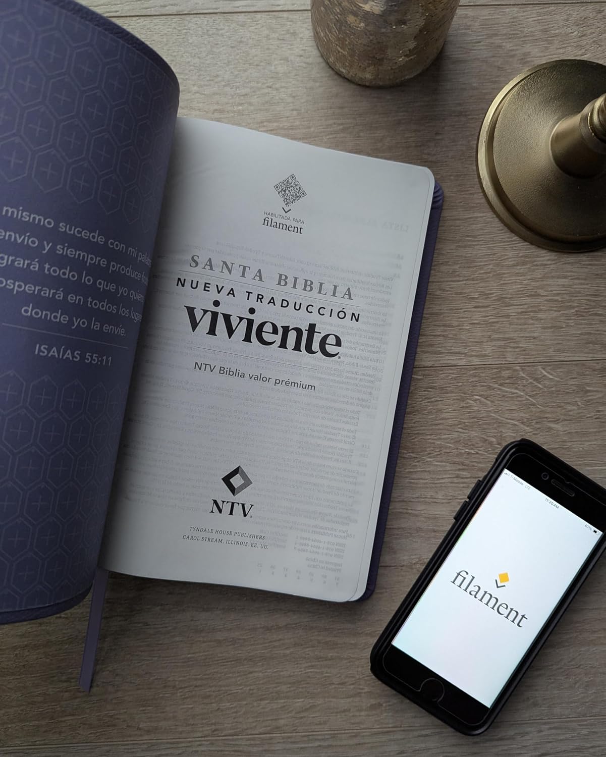 Biblia valor prémium NTV con Filament (SentiPiel, Púrpura)