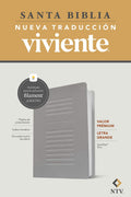 Biblia valor prémium NTV con Filament (SentiPiel, Gris, Letra grande)