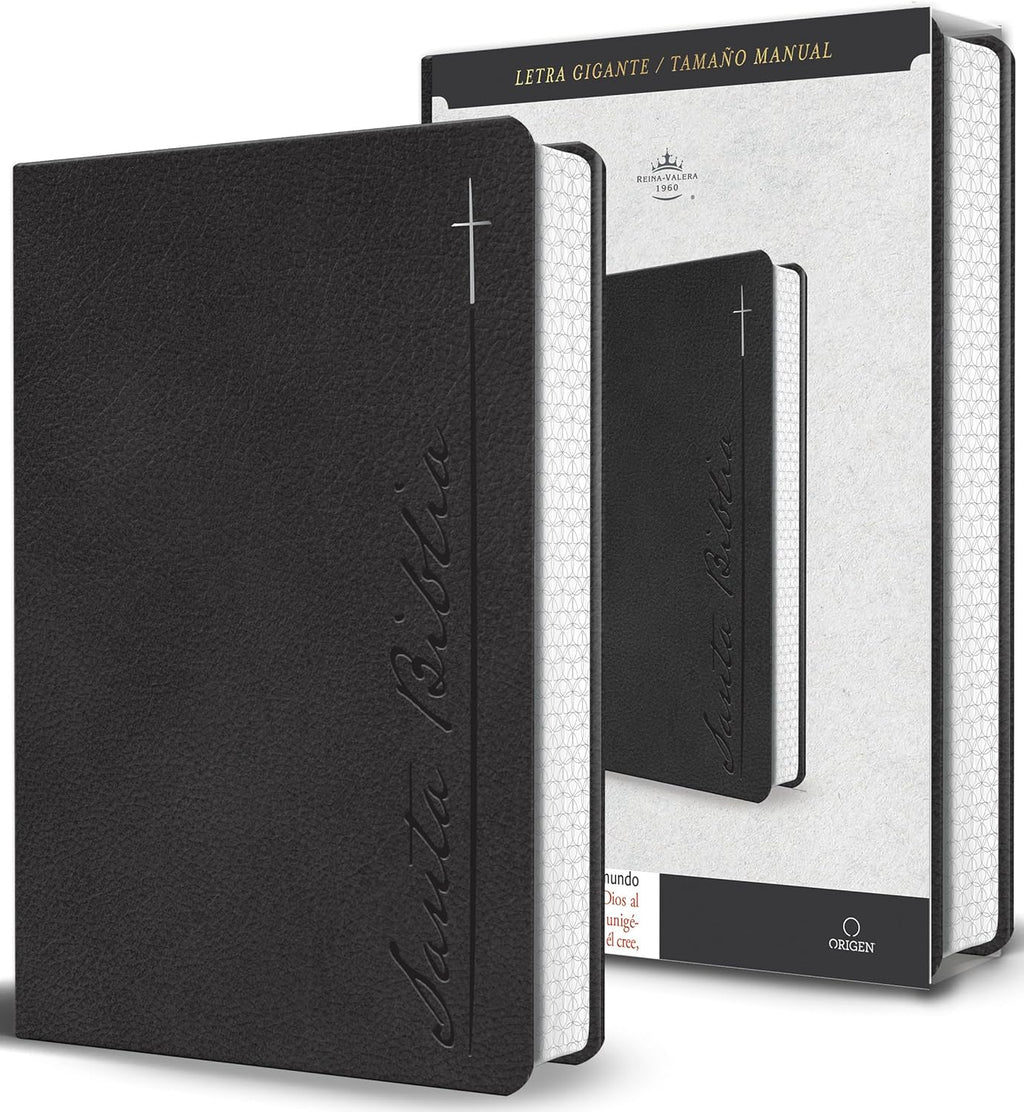Biblia RVR1960 Letra gigante, símil piel, gris (Edición cantos pintados)