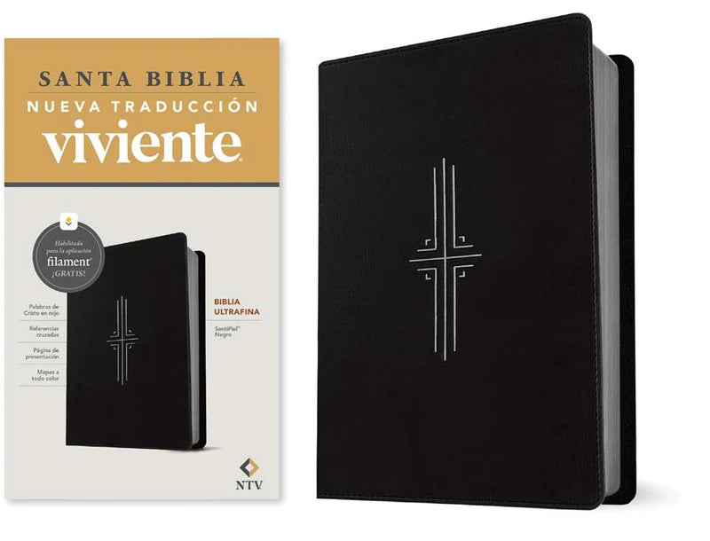 Biblia ultrafina NTV, con Filament, imitación piel negro