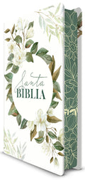 Biblia RVR 1960, Letra Grande, Tamaño Manual, tapa dura blanca flores