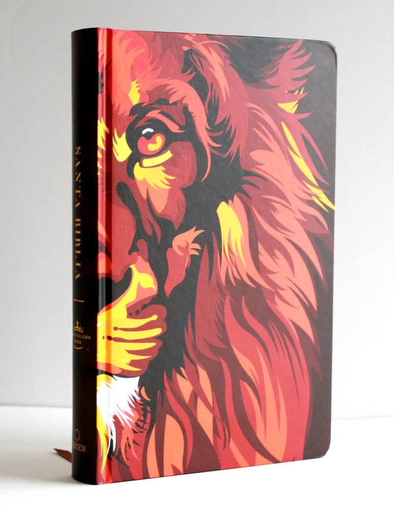 Biblia León de Judá RVR 1960, Letra Grande, Tamaño Manual, Tapa dura marrón