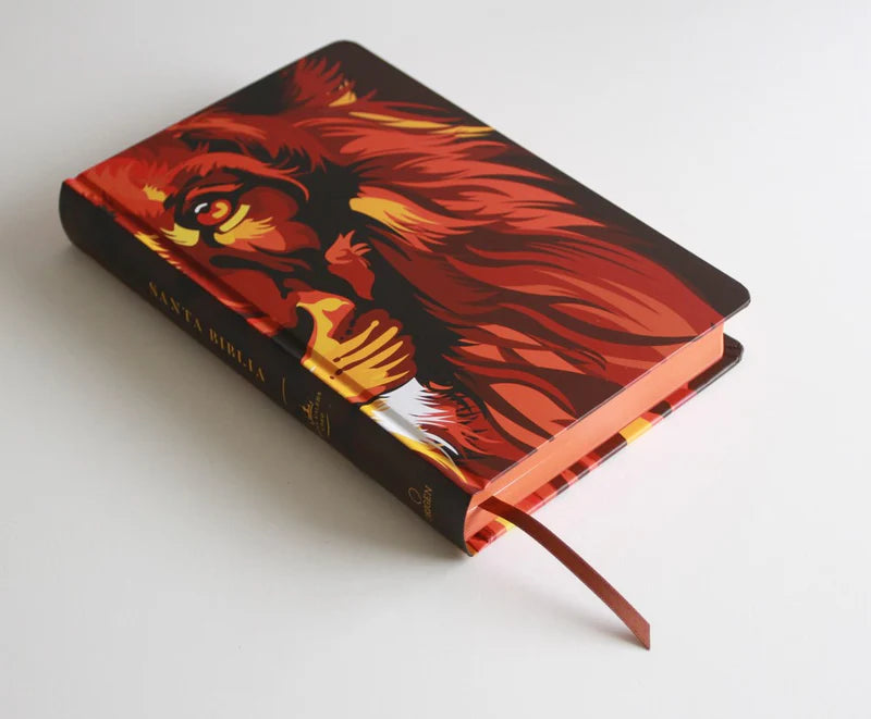 Biblia León de Judá RVR 1960, Letra Grande, Tamaño Manual, Tapa dura marrón