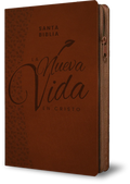 Santa Biblia La Nueva Vida en Cristo NVI, Cierre zíper, Símil Piel café