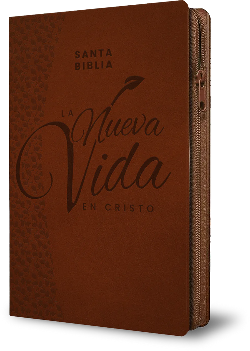 Santa Biblia La Nueva Vida en Cristo NVI, Cierre zíper, Símil Piel café