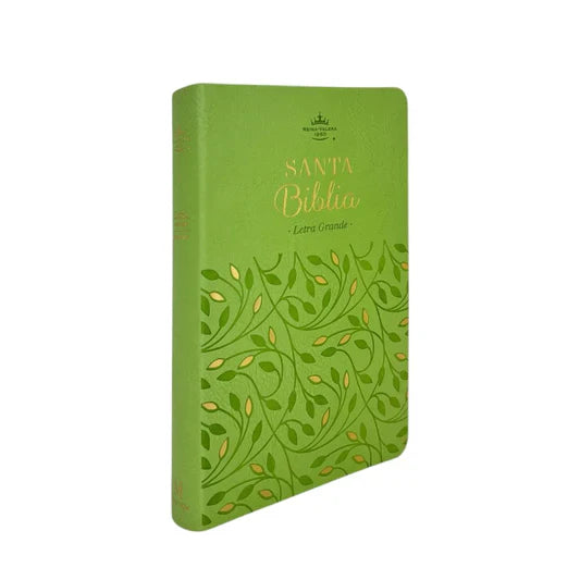 Biblia RVR 1960, Tamaño Manual, Letra Grande, imitación piel verde olivo