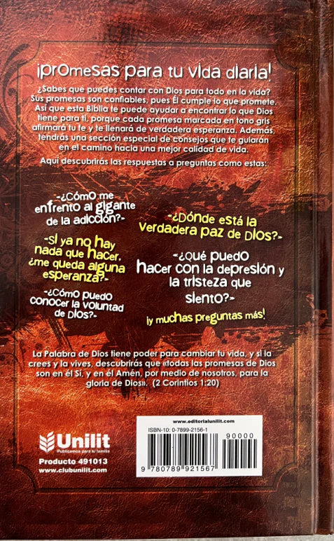 Biblia de Promesas RVR 1960, Edición para jóvenes, Tapa dura